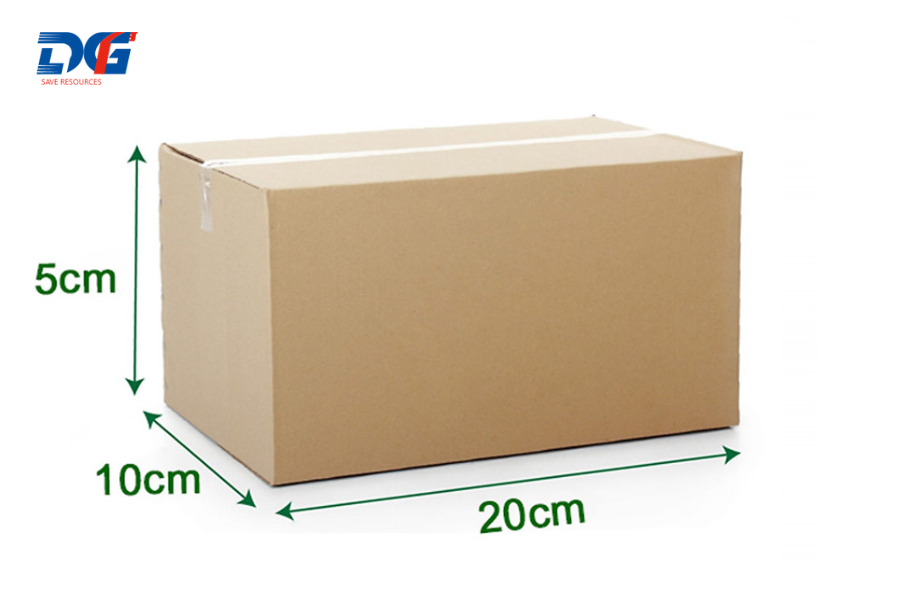 Hộp giấy carton có kích thước 20x10x5 cm